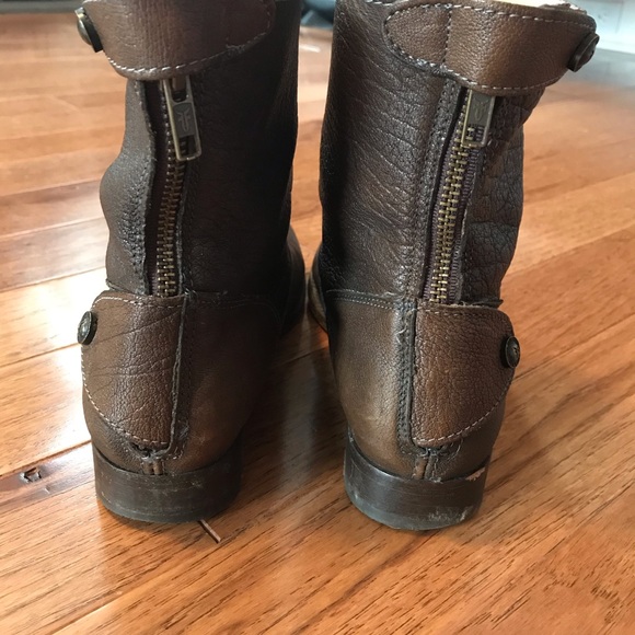 Frye Melissa button zip short ankle boot brown 8.5 - Picture 3 of 7